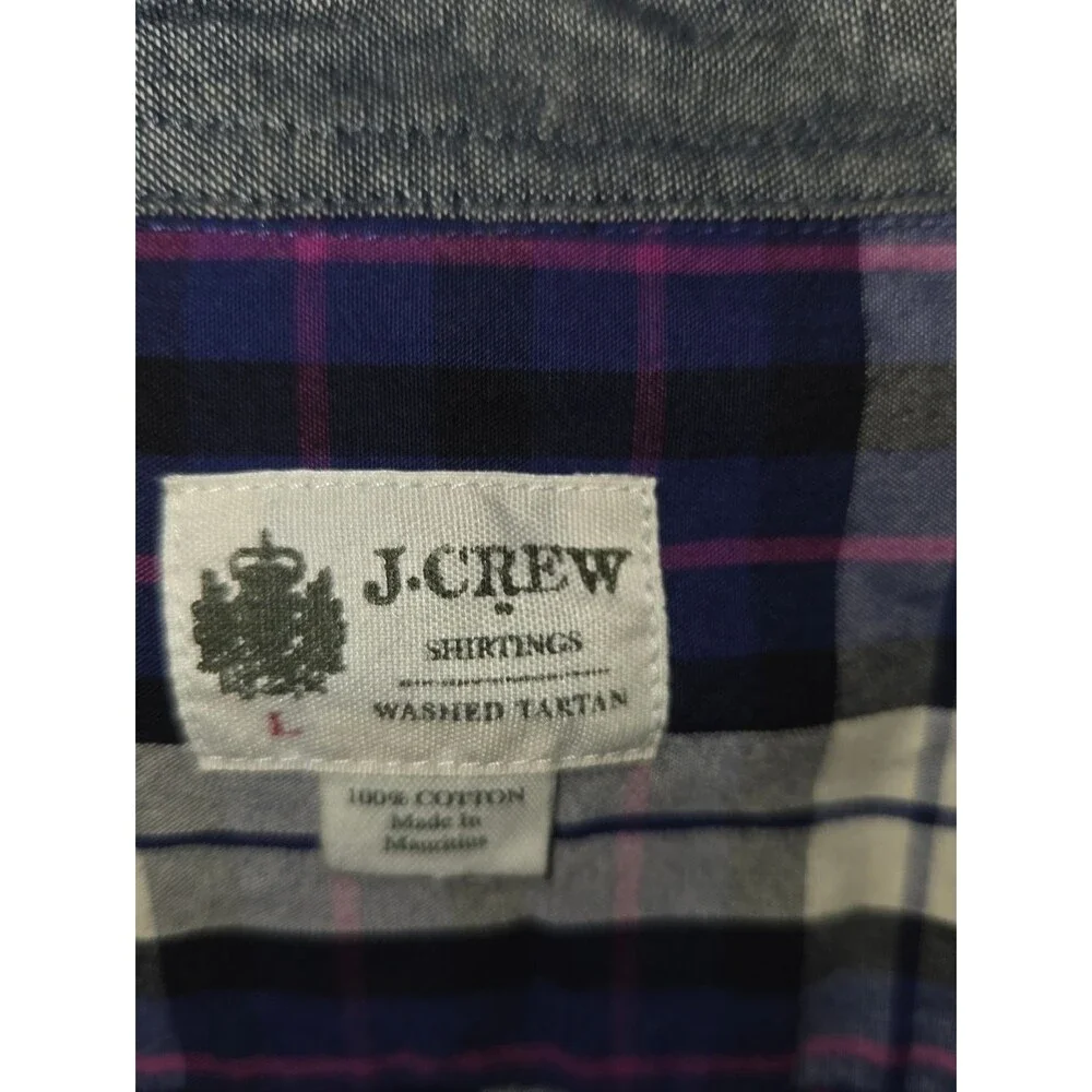 J. Crew Shirting's Men's Washed Tartan Plaid Long Sleeve Button Down Shirt